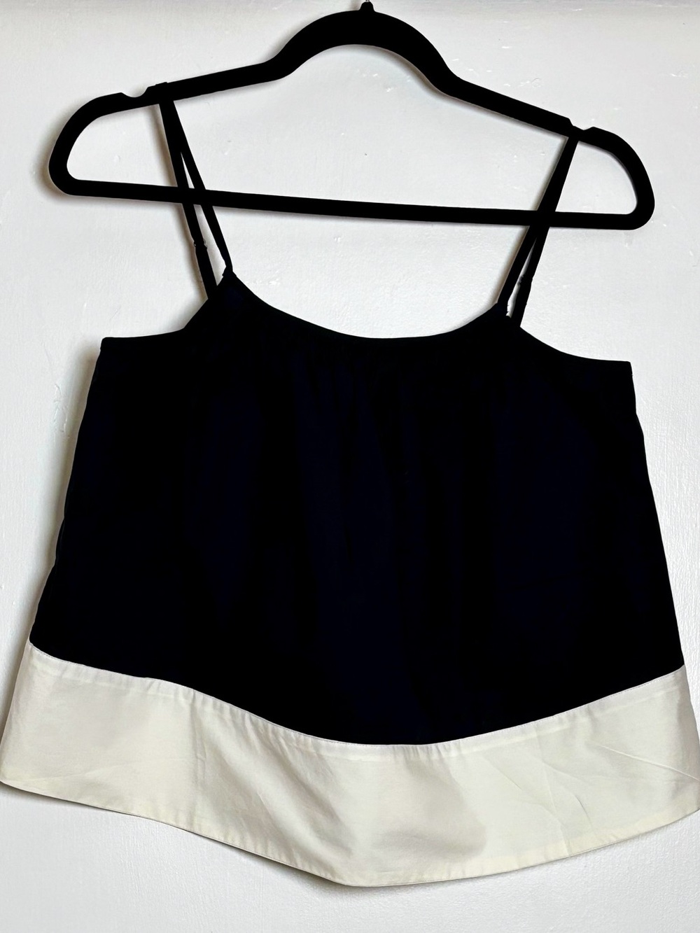 Banana Republic Color-Block Cotton Poplin Tank Black White Size XS NWT